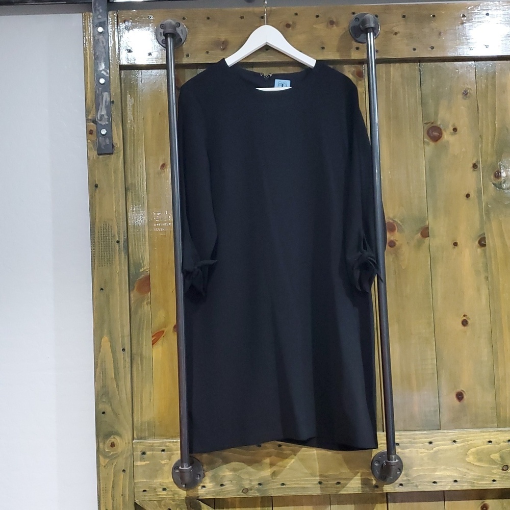 CeCe Elegant Solid Black Women's Dress Long Sleeve Classy Minimalist Career